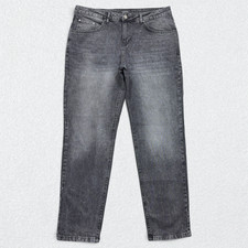 Legend London Jeans Mens 36x32 Black Denim Distressed Regular Fit Tapered Leg picture