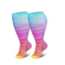 Plus Size 20-30 mmHg Compression Socks for Men and Women Wide Calf 2XL-4X-Large picture