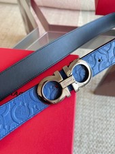 MEN Reversible Salvatore Ferragamo Belt Handcrafted Genuine Italian Leather picture