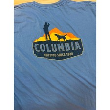 Columbia Sportswear Hiking Dog Graphic T-Shirt Slate Blue Men's 3X Big 3TG picture