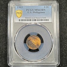 1903 US Philippines 1/2 Centavo | PCGS MS63BN picture