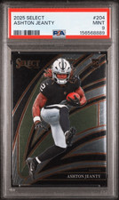 Graded 2025 Panini Select Ashton Jeanty #204 Rookie RC Football Card PSA 9 picture
