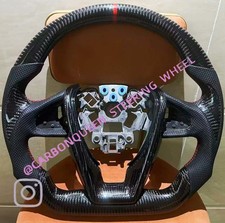 REAL CARBON Steering Wheel FOR NISSAN  MAXIMA  W/RED+TRIMS COVER 16-18YEARS picture
