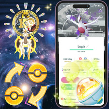 P.T.CentraI —TRADE GO— Shiny Lugia—Background Silver—Go Tour Kalos 2026—Digital picture