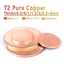 Solid Pure Copper Discs Blanks Round Plate Metal Sheet 10-300mm OD 0.5~6mm Thick picture