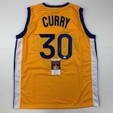 Autographed/Signed Stephen Steph Curry Golden State Yellow Jersey JSA COA picture