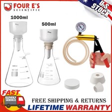 500/1000ml Buchner Lab Funnel Filtering Vacuum filter flask Hand Pump Optional picture