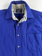 Vintage Pendleton Shirt M Blue Long Sleeve Outdoor Virgin Wool USA Button Up picture