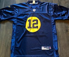 Reebok NFL Green Bay Packers Rodgers #12 Jersey Blue/Yellow 50 Throwback series picture