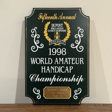 1998 DuPont World Amateur Handicap Championship Golf Award Plaque Myrtle Beach picture