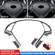 For Infiniti G37 08-13 Carbon Fiber Steering Wheel Frame Cover Trim Accessories picture