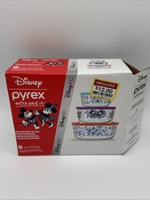 Pyrex Disney Mickey Minnie Mouse 100 Year Anniversary Set Glass Bowls & Lids New picture