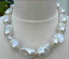 Real Huge 20-30mm Natural South Sea White Baroque Pearl Necklace Jewelry picture