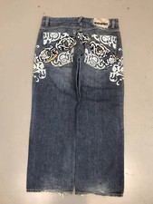 👖 COOGI Men’s Embroidered Designer Jeans Multicolor Stitching Y2K Denim Size 40 picture