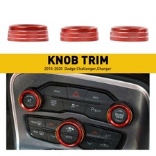 For 2015-2021 Dodge Challenger Charger 3x Red Alloy Button Knob Trim Accessories picture