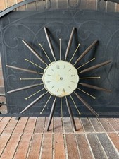 VTG Mid Century Modern Welby Starburst Sunburst Wall Clock Retro 1960's Parts picture
