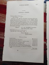 ☆1867 Horse Railroad Report BUFFALO STREET RAILROAD COMPANY ~ Otis Holland ~ NY picture