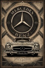 Mercedes Benz 300SL Vintage Automotive Poster Classic Car Garage Wall Art 13x19 picture
