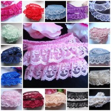 Ruffle Lace Trim 1 inch wide select color price per 2 yards picture