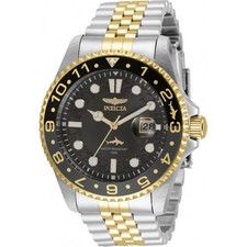 Invicta Men's Watch Pro Diver Japanese Quartz Black Dial Two Tone Bracelet 35131 picture