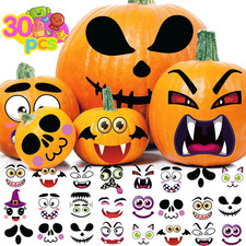 Halloween Pumpkin Face Decorating Stickers 30 Sheets Kids Craft picture
