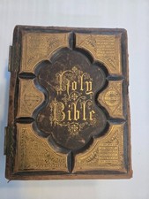 Rare Antique 1872 Holy Bible with apocrypha by Albert Leighton Rawson picture