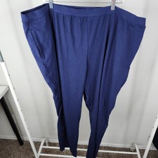Catherines Suprema Collection Pants Womens 4X Blue Pull On Cotton Stretch NEW picture