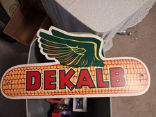 VINTAGE ORIGINAL 60/70's DEKALB SEED SIGN DOUBLE SIDED MASONITE FLYING EAR 31