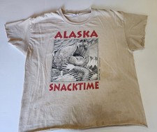 Vintage 1988 Ray Troll Alaska Snacktime Bear T Shirt Thrashed Single Stitch Med. picture