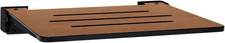18 Inch Silhouette Slimline Folding Wall Mount Shower Bench Seat, Rustic Teak Se picture