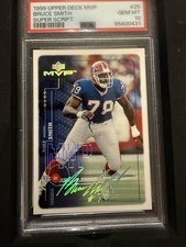 1999 Upper Deck MVP Bruce Smith #25 Buffalo Bills Super Script PSA 10 Pop 2 picture