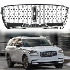 Sliver Chrome Front Grille Upper Bumper Fits for Lincoln Aviator 2020-2023 2024 picture