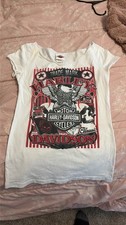Vintage Harley-Davidson Biker Skull Graphic T-Shirt picture