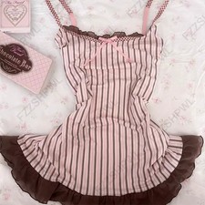 Womens Y2K Coquette Fairycore Cami Top Bow Lace Ruffle Aesthetic Tank S-XL picture
