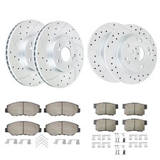 Front Rear Brake Kit for 2.4L Accord Drilled Slotted Rotors Ceramic Pads picture