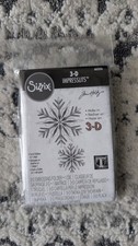 RARE TIM HOLTZ Sizzix Impresslits Snowflake Embossing Folder & Die 665376 NEW  picture