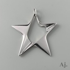 Georg Jensen Star Necklace Pendant Top Sterling Silver SV925 No Box Vintage picture