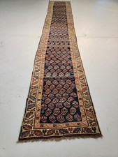 Antique Oriental Hand-Knotted Wool Runner Collectible Rare Malayer 2'8