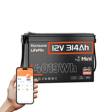Humsienk 12V 300Ah 314Ah 320Ah LiFePO4 Battery 200A BMS Solar Camping Off-Grid picture
