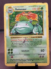 Pokemon TCG Venusaur 15/102 Base Set (Shadowless) Holo Rare VTG WOTC 1999 DMG picture