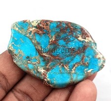 40CT NATURAL BLUE TURQUOISE SLAB ROUGH CERTIFIED LOOSE GEMSTONE 5ARJ picture