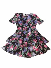 Women's vintage ‘90s Bolide Floral Midi Dress Black Pink Size 11 picture