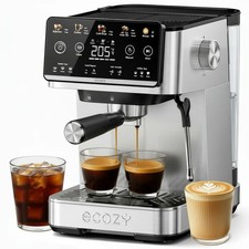 4-in-1 Espresso Machine Coffee Maker Combo w/ Milk Frother Cold Brew Over Ice picture