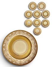 *SET of 9* Wm Guerin & Co Limoges Gold Dinner Plates, 11