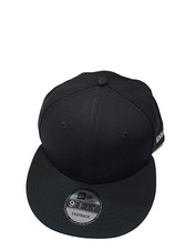 New Era 9Fifty Flat Snapback Hat Cap Blank NE400 { BLACK } NE 9FIFTY WITH LOGO picture