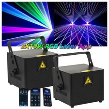 2pc 10W RGB Laser Light full color animation app dmx ilda laser show stage light picture