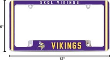 2 pcs NFL Minnesota Vikings “Skol Vikings” Zinc Alloy License Plate Frame picture