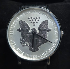 Croton CR307620BSBK17 2017 1 oz Silver Eagle Coin Watch Swiss Ronda 42mm picture