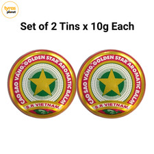 LOT OF 2 - Golden Star Balm Cao Sao Vang Vietnam 10g Tin Original Pain Relief picture