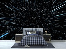 Hyperspace Wall Mural, Futuristic Cyberpunk Wallpaper, Star, War Ship Cabin View picture